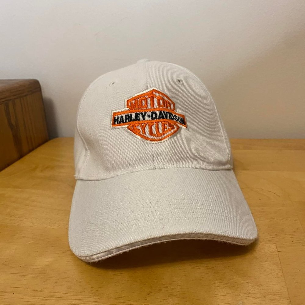 White Harley-Davidson Hat with Embroidered Logo